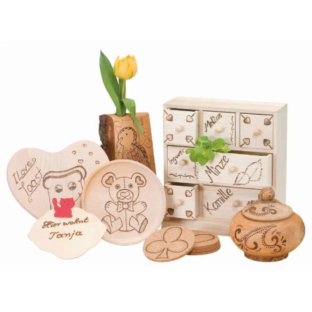 PEBARO Brandmalkolben-Set mit 9 Aufsätzen