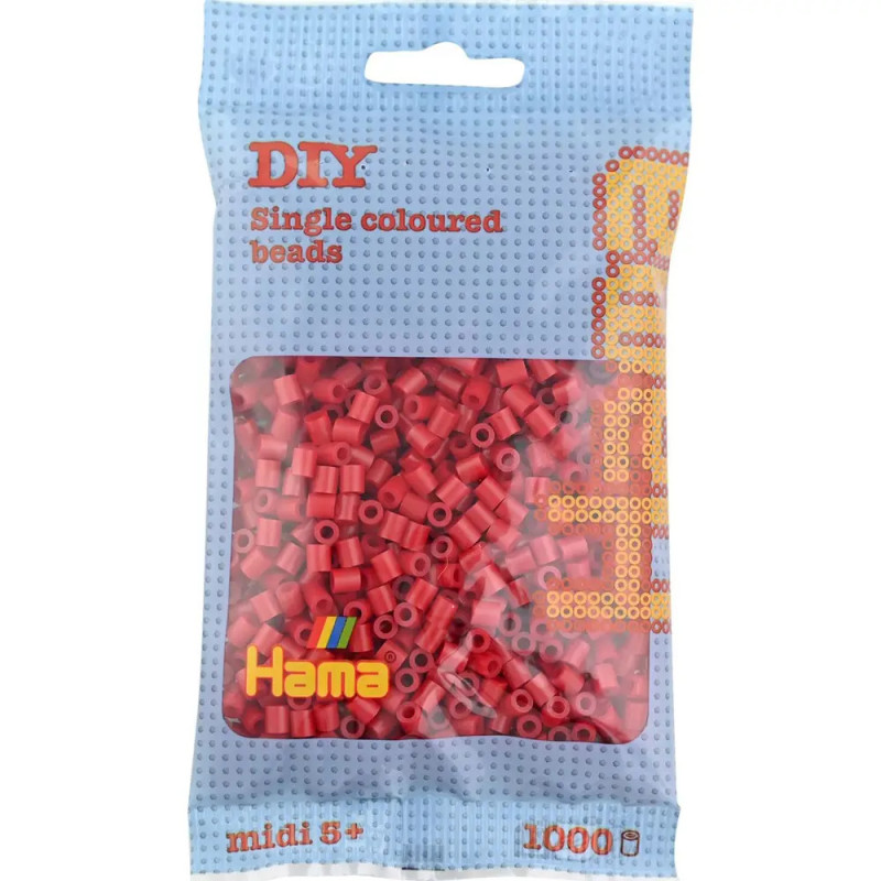 Hama® Bügelperlen Midi - Mittelrot 1000 Perlen