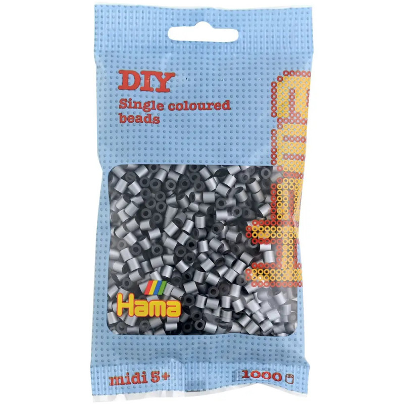Hama® Bügelperlen Midi - Silber 1000 Perlen