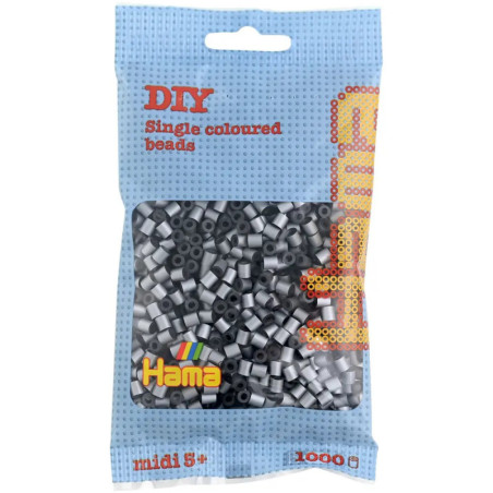 Hama® Bügelperlen Midi - Silber 1000 Perlen