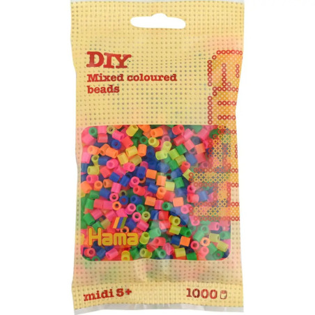 Hama® Bügelperlen Midi - Neon Mix 1000 Perlen