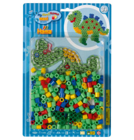 Hama® Bügelperlen Maxi - Blisterset Dino - 1 Stiftplatte Dinosaurier, 250 Perle