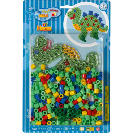 Hama® Bügelperlen Maxi - Blisterset Dino - 1 Stiftplatte Dinosaurier, 250 Perle