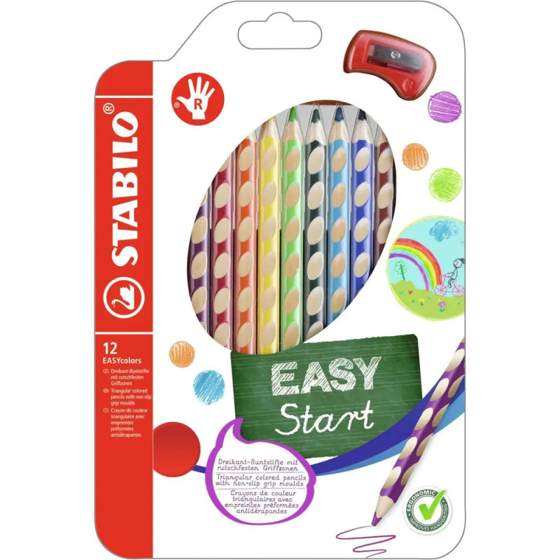 Ergonomic triangular colored pencil STABILO® EASYcolors walletErgonomischer Dreikant-Buntstift STABILO® EASYcolors Etu