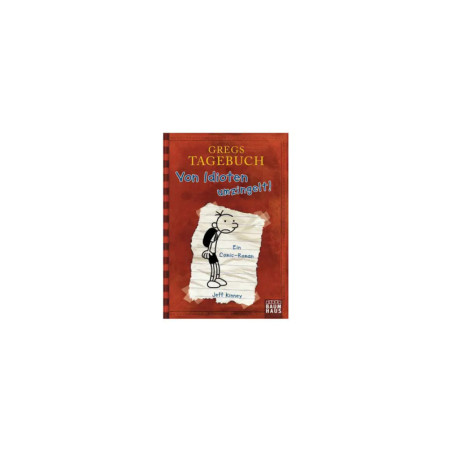 Deutsches Cover von Gregs Tagebuch: Von Idioten umzingelt! mit traurig dreinblickender Comicfigur. Deutsches Cover von Gregs Tagebuch: Von Idioten umzingelt! mit traurig dreinblickender Comicfigur.