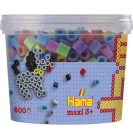 Hama® Bügelperlen Maxi - Dose Pastell Mix 600 Perlen (6 Farben)