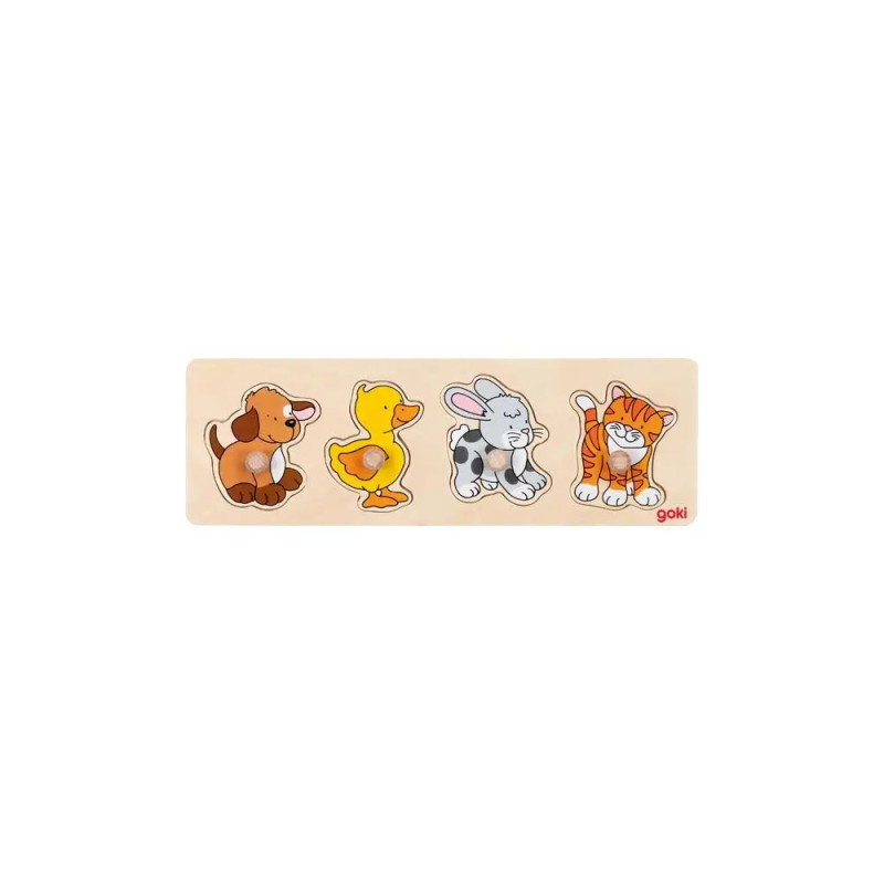 goki 57866 Hund, Ente, ... Steckpuzzle