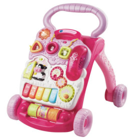 Vtech 80-077054 Spiel- und Laufwagen pink lernen von Formen Farben Tiere Zahlen