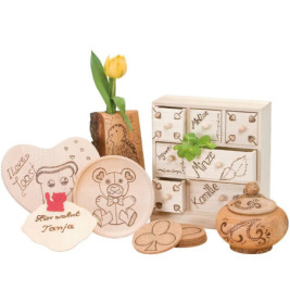 PEBARO Bastelset Brandmalerei Brandmal-Geschenk-Set inkl. Holz