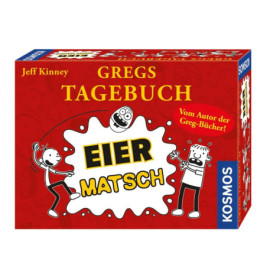 Rote Box von Gregs Tagebuch: Eier Matsch, mit Comicfiguren und gelbem Fettdruck-Titel.