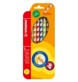 6 STABILO EASYcolors Buntstifte, ergonomisch verpackt für Rechtshänder ab 5 Jahren.