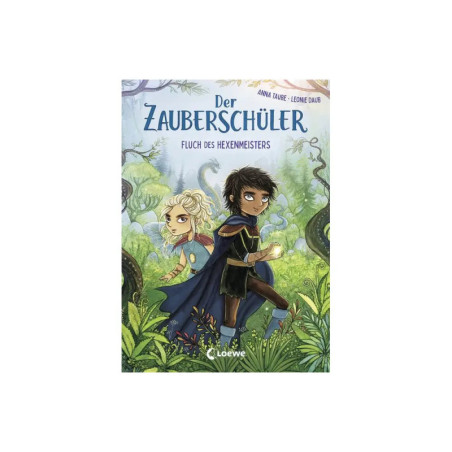 Buchcover: Zwei magische Kinder im Wald, Titel Der Zauberschüler: Fluch des Hexenmeisters.
