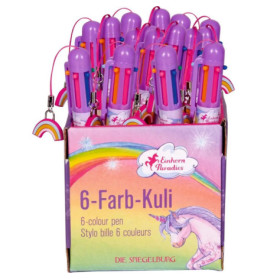 6-Farb-Kuli - Einhorn-Paradies