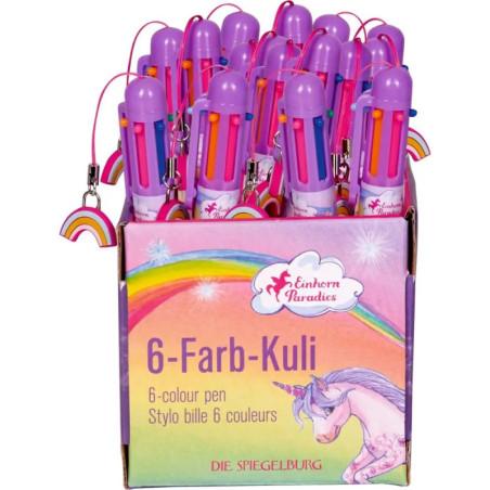 6-Farb-Kuli - Einhorn-Paradies