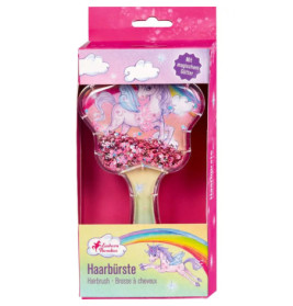 Haarbürste (mit beweglichem Glitter) - Einhorn-Paradies