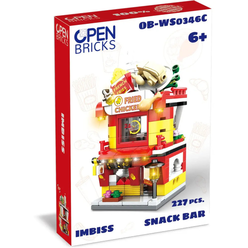Spielset-Box Fried Chicken Snack Bar, 227 Teile, geeignet für Kinder ab 6 Jahren.