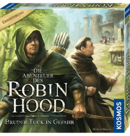 Cover von Die Abenteuer des Robin Hood: Bruder Tuck in Gefahr mit Robin Hood und Mönch vor einer Burg.