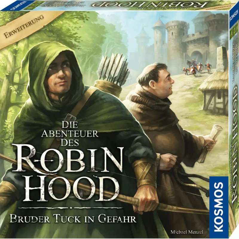 Cover von Die Abenteuer des Robin Hood: Bruder Tuck in Gefahr mit Robin Hood und Mönch vor einer Burg. Cover von Die Abenteuer des Robin Hood: Bruder Tuck in Gefahr mit Robin Hood und Mönch vor einer Burg.