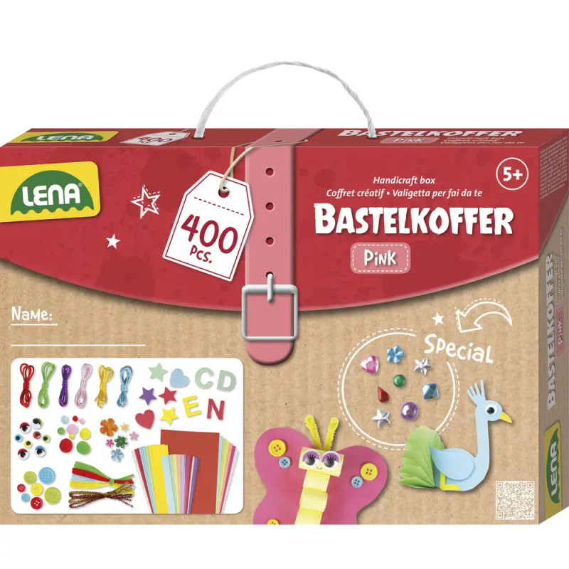 Bastelkoffer, pink, Faltschachtel