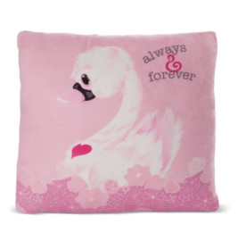 Quadratisches Kissen Weißer Love Schwan NICI GREEN