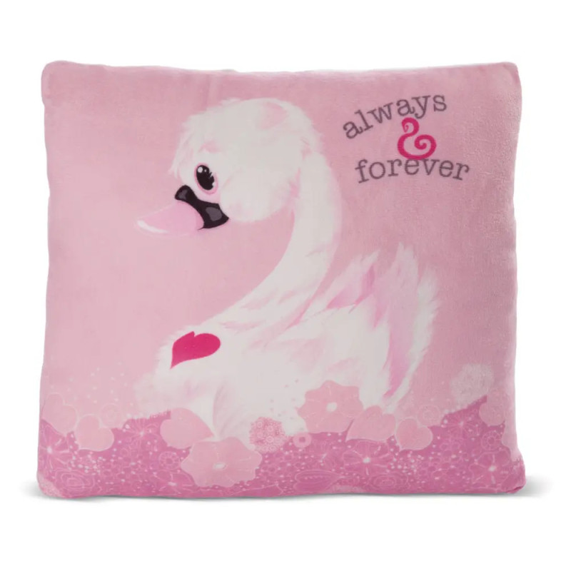 Quadratisches Kissen Weißer Love Schwan NICI GREEN