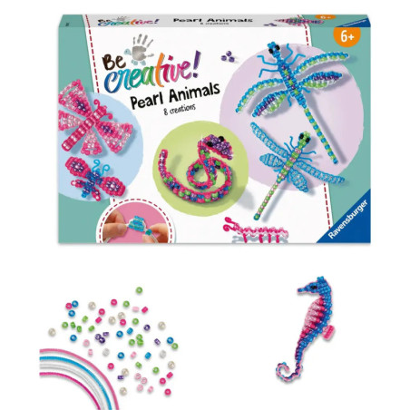 Ravensburger 18247 Be Creative Pearl Animals fädeln, DIY für Kinder ab 6 Jahren