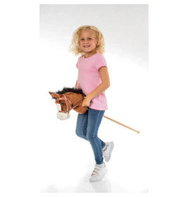 SpielMaus Holz Plüsch Steckenpferd mit Sound, braun, 98 cm