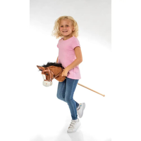 SpielMaus Holz Plüsch Steckenpferd mit Sound, braun, 98 cm
