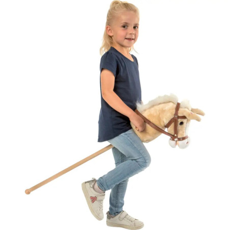 SpielMaus Holz Plüsch Steckenpferd mit Sound, weiß, 98 cm