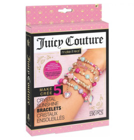 Juicy Couture Armband-Set mit 190 Teilen, zeigt bunte Perlenarmbänder am Handgelenk.