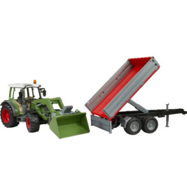Fendt Vario 211 mit Frontlader und Bordwandanhänger