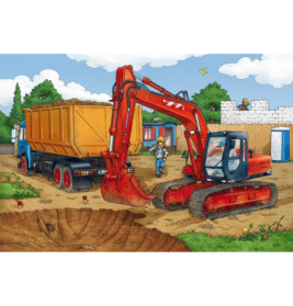 Schmidt Spiele Kinderpuzzle Auf der Baustelle, 3x24 Teile