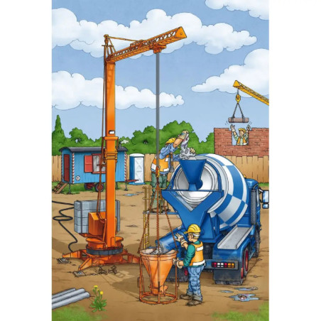 Schmidt Spiele Kinderpuzzle Auf der Baustelle, 3x24 Teile