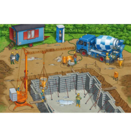 Schmidt Spiele Kinderpuzzle Auf der Baustelle, 3x24 Teile