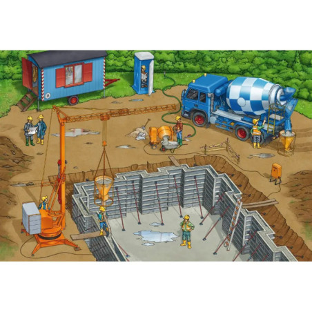 Schmidt Spiele Kinderpuzzle Auf der Baustelle, 3x24 Teile