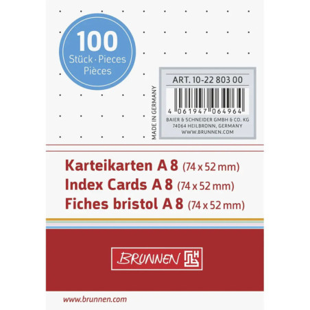 Karteikarte A8 dot ws 100St