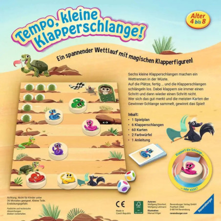 Ravenburger 20950 Tempo, kleine Klapperschlange! Lustige Kinderspiele Lustige Kinderspiele