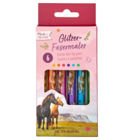Glitzer-Fasermaler - Pferdefreunde
