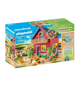 Playmobil Country Set mit rotem Bauernhaus, Tieren und Zubehör für Kinder von 4-10 Jahren, 137 Teile.