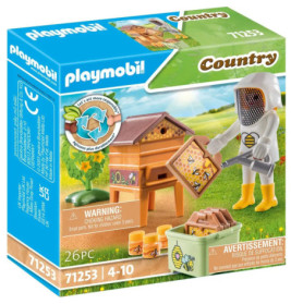 Playmobil Country Imker-Spielset mit Figur im Schutzanzug und Bienenstock auf der Verpackung.