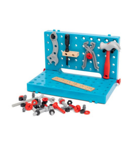 BRIO Builder 34596 Werkbank-Koffer - Perfektes Einstiegs-Set für kleine Handwerker inklusive Hammer,