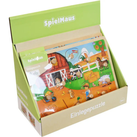 SpielMaus Holz Einlegepuzzle 7-10teilig, 2-fach sortiert