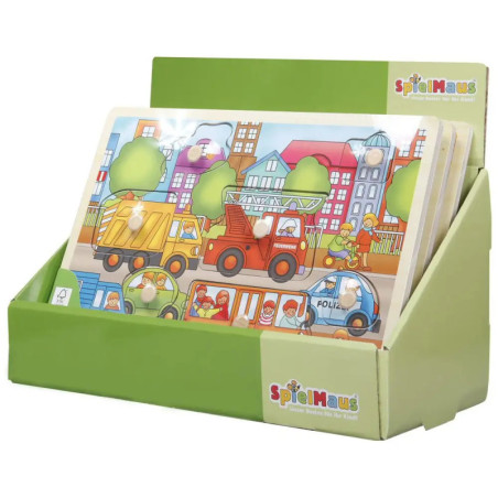 SpielMaus Holz Einlegepuzzle 7-10teilig, 2-fach sortiert