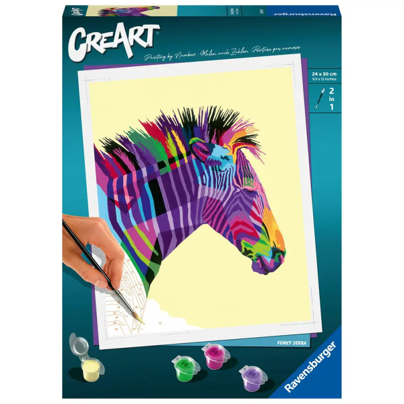 Ravenburger 28994 Malen nach Zahlen Funky Zebra Malen nach Zahlen Serie C