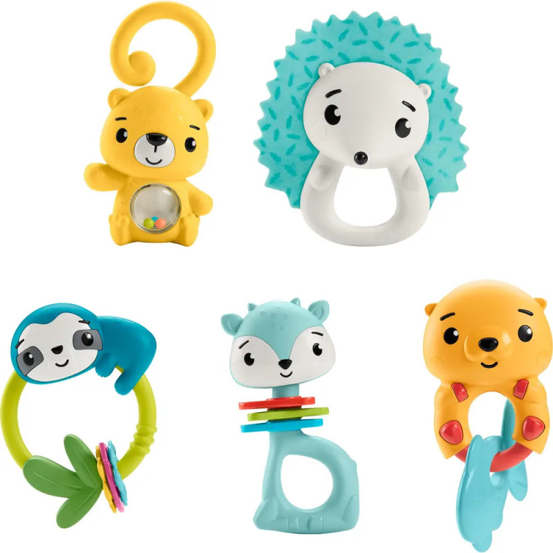 Mattel HJW11 Fisher-Price Tierische Aktivitäts-Beißringe, sortiert