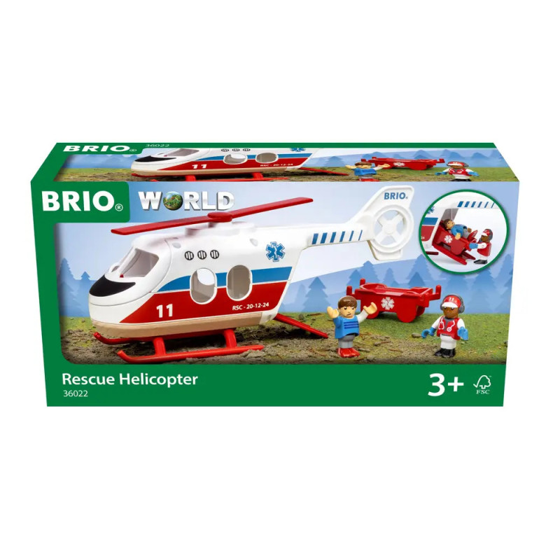 BRIO World Rettungshubschrauber-Set mit Helikopter, Trage, zwei Figuren und Altersempfehlung ab 3 Jahren. BRIO World Rettungshubschrauber-Set mit Helikopter, Trage, zwei Figuren und Altersempfehlung ab 3 Jahren.