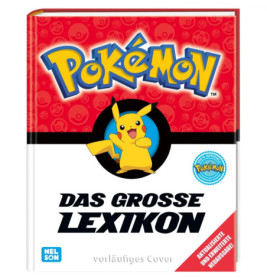 Cover eines deutschen Pokémon-Buchs mit Pikachu und dem Titel Das große Lexikon auf der Vorderseite.