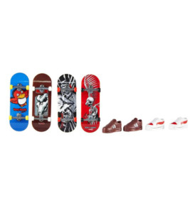Mattel HGT84 Hot Wheels Skate Fingerboard + Shoe 4-Pack, sortiert