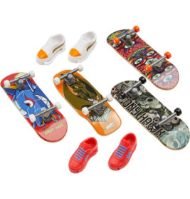 Mattel HGT84 Hot Wheels Skate Fingerboard + Shoe 4-Pack, sortiert