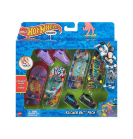 Mattel HGT84 Hot Wheels Skate Fingerboard + Shoe 4-Pack, sortiert